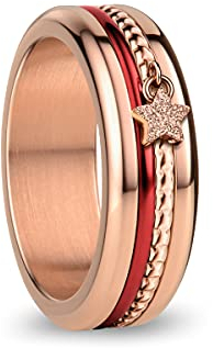 BERING Austauschbar Ringkombination für Damen in Rosé Gold & Rot mit einzigartigem Twist- & Change System, Murray