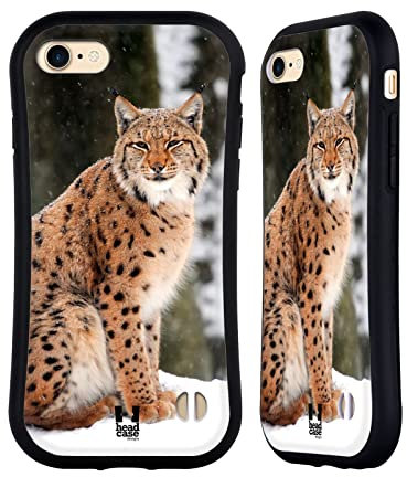 Head Case Designs Wilder Luchs Im Winter Bekannte Tiere Hybride Handyhülle Hülle Huelle kompatibel mit Apple iPhone 7/8 / SE 2020 & 2022
