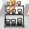 METIS Kettlebell Ständer 3 Stufen - Profi Kettlebell Set + Ständer für Aufbewahrung | Optionales Kettlebell Set aus Neopren ODER Gußeisen | Fitness Zubehör (Ständer + Gußeisen Kettlebell Set)…