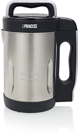 Princess 214001 Batidora para sopa, máquina para hacer sopas, salsas, batidos o compotas, Recipiente de acero inoxidable de 1,6 L, 6 programas preinstalados