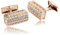 Stfery Manschettenknöpfe Gravur Hochzeit, Manschettenknöpfe Herren Edelstahl Roségold Cufflinks Rechteck Schmuck Zirkonia Geschenk