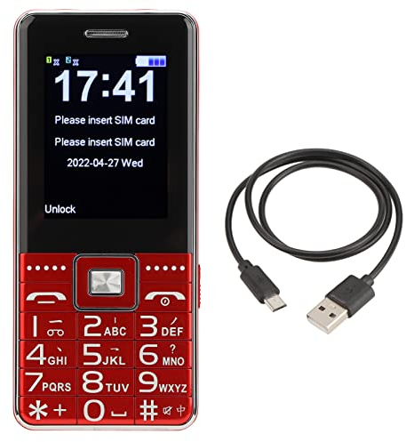 Annadue G600 2G Big Button Handy, Multifunktionales Senioren Handy ohne Sperre mit Lauter Lautstärke, 6800 MAh Große Kapazität, Dual SIM Telefon.(Rot)