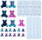 OTKARXUS Lot de 2 moules en silicone 3D en forme d'ours en peluche - Moule à bijoux en résine époxy pour petits pendentifs en gélatine, porte-clés, ornement, loisirs créatifs claire
