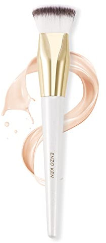ENZO KEN Creme Kontur und Foundation Pinsel mit Flacher Oberseite, Make-up-Pinsel für Bronzer und Concealer, Flüssige Foundation, Puder Konturen, Puderblusher, Flüssige Rouge-Mischung. 160-4E