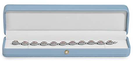 Oirlv PU Leder Lange Kette Box,Halskette Box für Aufbewahrungs Geburtstag zum Valentinstag Jubiläum(Himmel Blau)