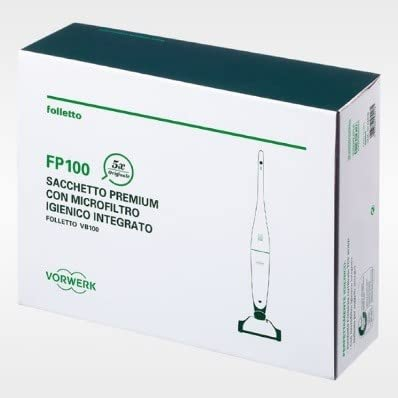 G GRIMALDI FOLLETTO VB 100 5 sacchetti in una scatola FP100 sacchetto premium con microfiltro igenico integrato ORIGINALI n°58018