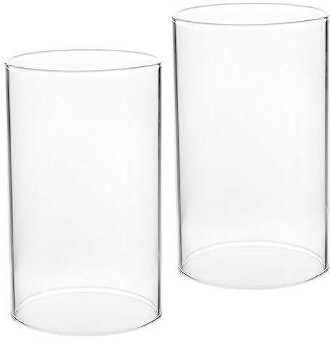 Artibetter Glas-halter 2 Stück Helle Hausdekorationen Für Zuhause Esstisch Glas Klarer Kerzenhalter Kerzenabdeckung Glaszylinder Klare Glaskerzenhalter Lampenschirm Kerzenständer Dekorieren