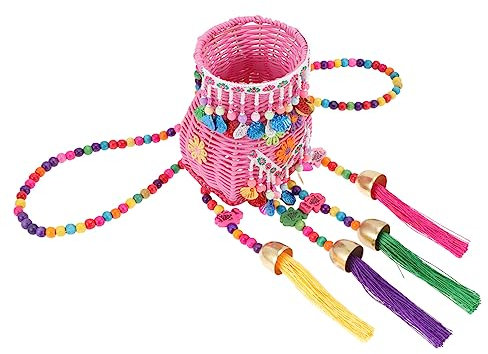 GANAZONO Kinderrucksack Rucksack Im Chinesischen Stil Rattanrucksack Für Kinder Osterkörbchen Aus Rattan Für Kinder Picknickkorb Für Mädchen Rucksackkorb Aus Weide Früchtekorb