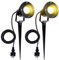 Gimisgu LED Gartenbeleuchtung mit Erdspieß, 2 Stück 4W GU10 Aluminium Gartenleuchte mit Stecker, IP65 Wasserdichter Warmweiß 3000K LED Strahler für Außen Garten Rasen Baum Wiese