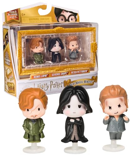 Wizarding World Harry Potter Age 6+, Micro Magical Moments Year 3 Figure Set with Remus Lupin, Severus Snape & Peter Pettigrew & Display Case