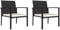 vidaXL Garten Essstuhl 2 STK., Esszimmerstuhl mit Stahlgestell, Gartenstuhl für den Außenbereich, Outdoor Stuhl Terrassenstuhl, Poly Rattan Schwarz