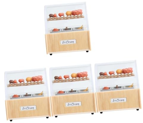 BESTonZON 4 Sätze Mini-Grillschrank Dollhouse playmobile puppenhauszubehör winzige Möbel puppenhaus Schrank Vitrine minikühlschrank Grilldekoration für Puppenhaus Miniaturschrank Nachtisch