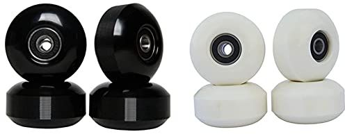Oikabio Skateboard- mit Kugellagern, 52 x 30 mm, PU-, Skateboard-Teile, Cruiser, Longboard-, Schwarz und Weiß, 2 Stück