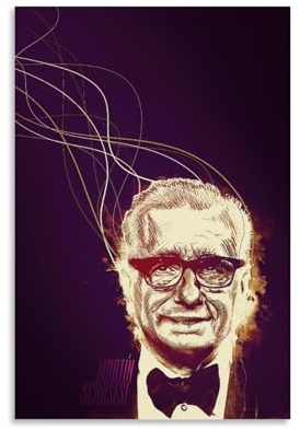 LETOOUY Portraits Illustrated Martin Scorsese Poster Dekorative Malerei Leinwand Wandkunst Wohnzimmer Poster Schlafzimmer Malerei,Wandkunst Bilddruck Moderne Familienzimmer Dekor 20x30inch(50x75cm)