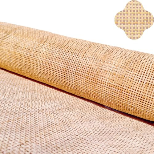 Rollo de Mimbre Natural Ratan Rollo Mimbre Rejilla mimbre Cuadradillo Mimbre rollo, 40x250cm, Ratán Natural por Metros, Ratan para muebles, Cannage Ratán Decoracion para Tapizar Sillas Armarios