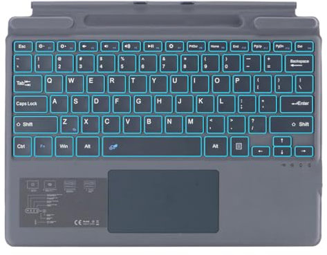 Surface Pro 9 Type Cover, tastiera Bluetooth ultra sottile compatibile per tastiera Surface Pro 9 (layout QWERTY USA) (7 colori retroilluminati)