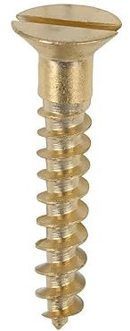 Solid Brass Slotted Countersunk Wood Screws, 2mm - 5mm, #2, #4, #6, #8 (Pack of 20, 50, 100, 200) (20, 3.5x16 (6x5/8))