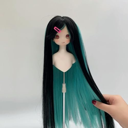 LIUXIN 1/3 & 1/4 & 1/6 Bjd Puppenperücke Anime Puppe Anziehzubehör Zweifarbige Lange gerade Perücke