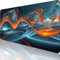 Blau Mauspad XXL 900 x 400, Erweiterte Groß Mousepad Abstrakt, Wasserfest Schreibtischunterlage Vernähte Kanten Design, Mouse Pad mit rutschfeste Gummibasis für Pc Büro Deko, Geschenke für Frauen r-6