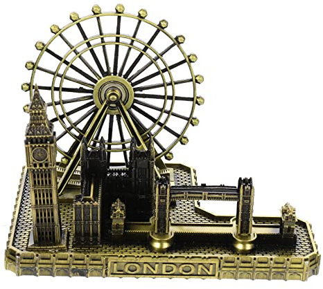 PRETYZOOM Elegante Große Uhr Dekoration Bronze-Figur London Souvenir Desktop Ornament Geschenk Für Zuhause Büro Vintage Architektur Modell