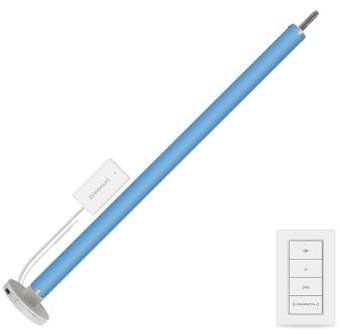 Motor de persiana enrollable recargable, MT15B motorizado de 2 kg, temporizador/voz, control Siri de HomeKit (con control remoto de 1 canal, 20 mm)