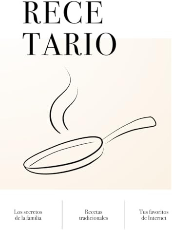 Recetario de cocina para escribir: Mi cuaderno de recetas en blanco para rellenar hasta 100 recetas (A4)