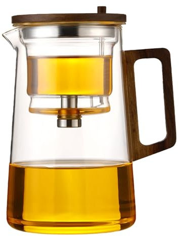 Teekanne aus Glas, Teekanne mit Teesieb für losen Tee - Wassertrennender Teekessel mit herausnehmbarem Teesieb - Hitzebeständiger Teekessel aus Glas für Zuhause, Wohnzimmer, Café, Küche, Hotel