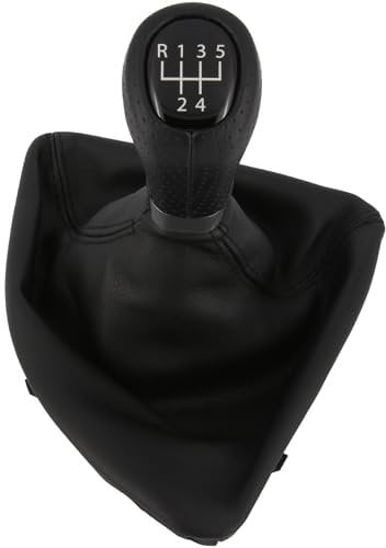 Schaltknauf + Schaltsack Set 5 Gang passend für BMW 1er, E87, 2003-2011, Plug & Play, Auto Schalthebel Schaltmanschette, mit Rahmen, schwarz