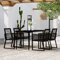 LAPOOH 5-TLG. Garten-Essgruppe Schwarz, Esstisch Mit Stühlen Set, Gartenmöbel Sitzgruppe, Balkon Möbel, Gartenlounge Set, Terrassenmöbel, Balkonmöbel Set - 3099157