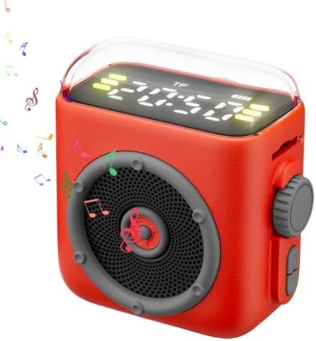 Kleiner Lautsprecher, tragbar, Soundbox, Musik-Player, Außenlautsprecher mit Clip auf der Rückseite, für Haus und Schlafzimmer und Auto und Picknick und Party und Reise und Strand