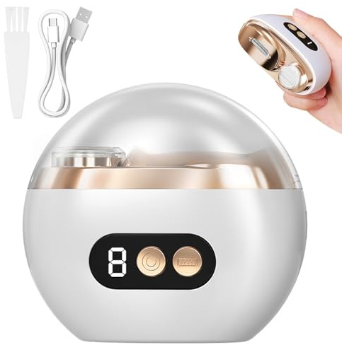 Elektrischer Nagelknipser,2025 Neu 3 in 1 Multi-functional Electric Nail Trimmer,Elektrische Nagelfeile Polieren mit LED 3 Gesch- Ultraleise Electric Nail Clippers für Kinder Erwachsene (Weiß)