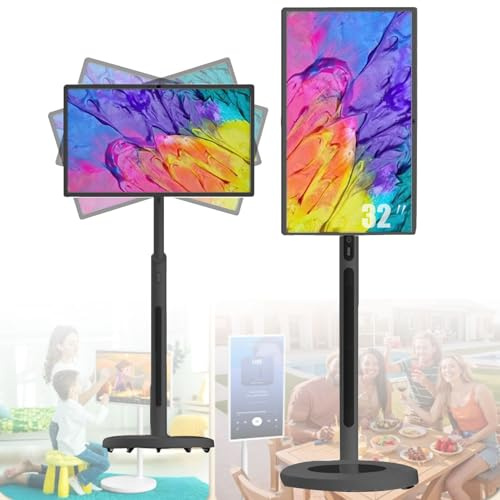 Smart Tablet TV portatile con monitor touchscreen Full HD, 32 pollici, 8 GB di RAM, 128 GB di memoria, Android 13, rotazione girevole, telecomando, durata della batteria 5-8 ore