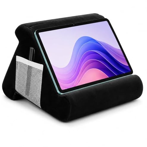 Supporto per tablet a forma di triangolo, con custodia, mini supporto per computer, supporto per lettura, supporto per libri, supporto per telefono iPad, lettore elettronico, smartphone, nero