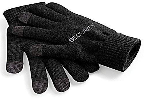 Fan-O-Menal Touch-Handschuhe mit Einstickung - Security - 31652/1 schwarz Gr. S-XL Größe S/M