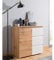 möbelando Kommode Standschrank Anrichte Highboard Sideboard Schrank Holz Flur Ravenna II Honig-Eiche/Weiß