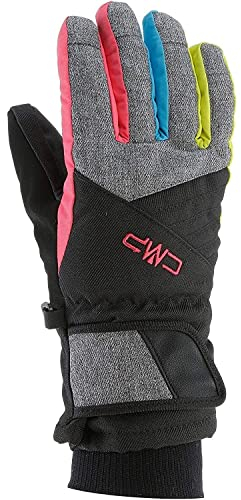 CMP - Twill-Skihandschuhe für Kinder, Schwarz-B.Jewel-Erdbeere, 4.5