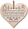 Personalised Handmade Christmas Hanging Wooden Heart Plaque Decoration Gift for someone special hang on the Xmas tree gift tag festive bauble