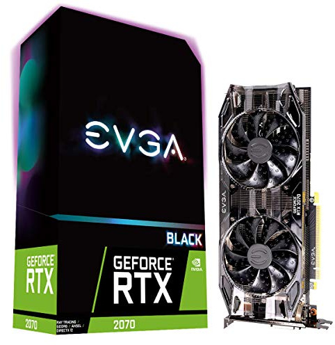 EVGA GeForce RTX 2070 BLACK EDITION GAMING, 8GB GDDR6, ventilatori doppi HDB, scheda grafica 08G-P4-1071-KR