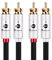 BOAACOUSTIC JIB Cable RCA Audio Estéreo Cinch 2x RCA macho a macho Audiophile compatible para CD, amplificador, decodificador, 1.5m