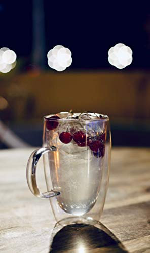 YEM 6 x 400ml doppelwandige Thermo-Gläser, für Latte Macchiato, Cocktails, Desserts, Tee Glas-Set, Doppelwandgläser, Hug