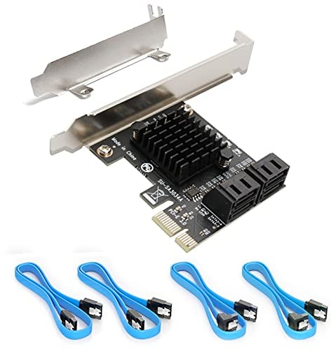 Scheda PCIE3.0 SATA 4 Porte Con Cavi, Espansione Controller Con Staffa a Basso Profilo, Asmedia1062 Non-Raid, Avvio Come Disco Di Sistema