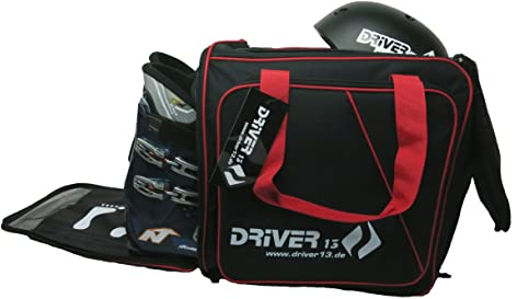 Driver13 Skistiefelrucksack mit Helmfach schwarz-rot