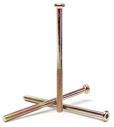 MroMax Lot de 5 vis à tête plate M8 x 130 mm en acier au carbone coloré