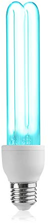 Bonlux UV Desinfektion Lampe E27 25W Quarzrohr Brine Sterilisation UVC 254nm mit Ozon 360°Abstrahlwinkel Entfernung Mites (1 Stück)