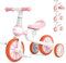 KORIMEFA 4 in 1 Laufräder Laufrad Kinderdreirad Dreirad Lauffahrrad Lauflernhilfe für Kinder ab 1 Jahre bis 4 Jahren (Rosa)