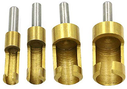 4-teiliges Sechskant-/Rundschaftbohrer-Set, Holzfräser, Zapfen für Gegenbohrungen