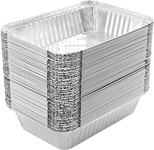Ulalaza 30 pezzi quadrati 19X14X4 cm vassoi usa e getta in foglio di alluminio contenitori per arrostire pentole in stagnola contenitori per la cottura al forno conservazione congelata degli alimenti