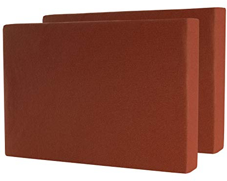 2er Set Spannbettlaken - Serie Maya Doppelpack Spannbetttuch für Matratzen bis 40cm - 200x220cm für Boxspring- und Wasserbetten, Kastanie, 100% Baumwolle, hochwertige Verarbeitung, mit Gummizug