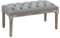 HOMCOM Polsterbank, Sitzbank, Bettbank mit Leinenoptik, Schminkbank für Flur, Diele, Schlafzimmer, Gummiholz, Grau, 81 x 41 x 41 cm