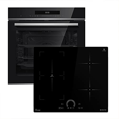 Conjunto: 60cm Horno electrico empotrable EB8019EDP + 59cm Placa induccion IH85901FZ | Pirólisis | Función Pizza | Parrilla | Aire circulante | Aire caliente | SET8019IH592FZ